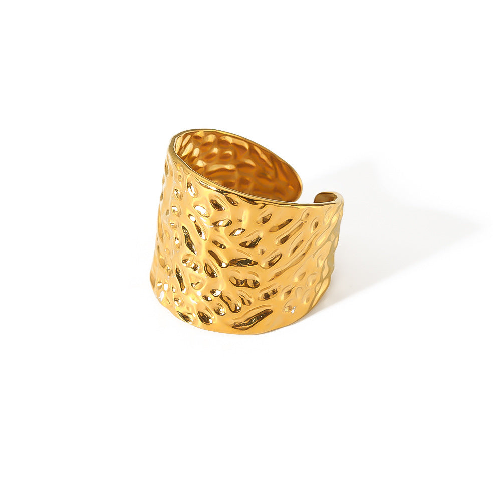Anello regolabile geometrico minimalista in acciaio inossidabile placcato per donna