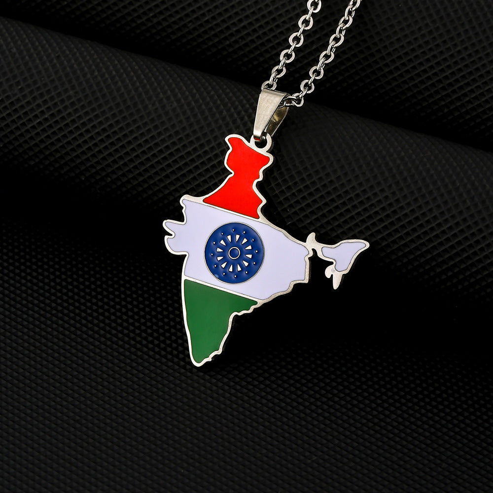 Collar con dije de yoga de símbolo tamil geométrico minimalista, colgante de acero inoxidable unisex con cadena tipo O chapada al vacío