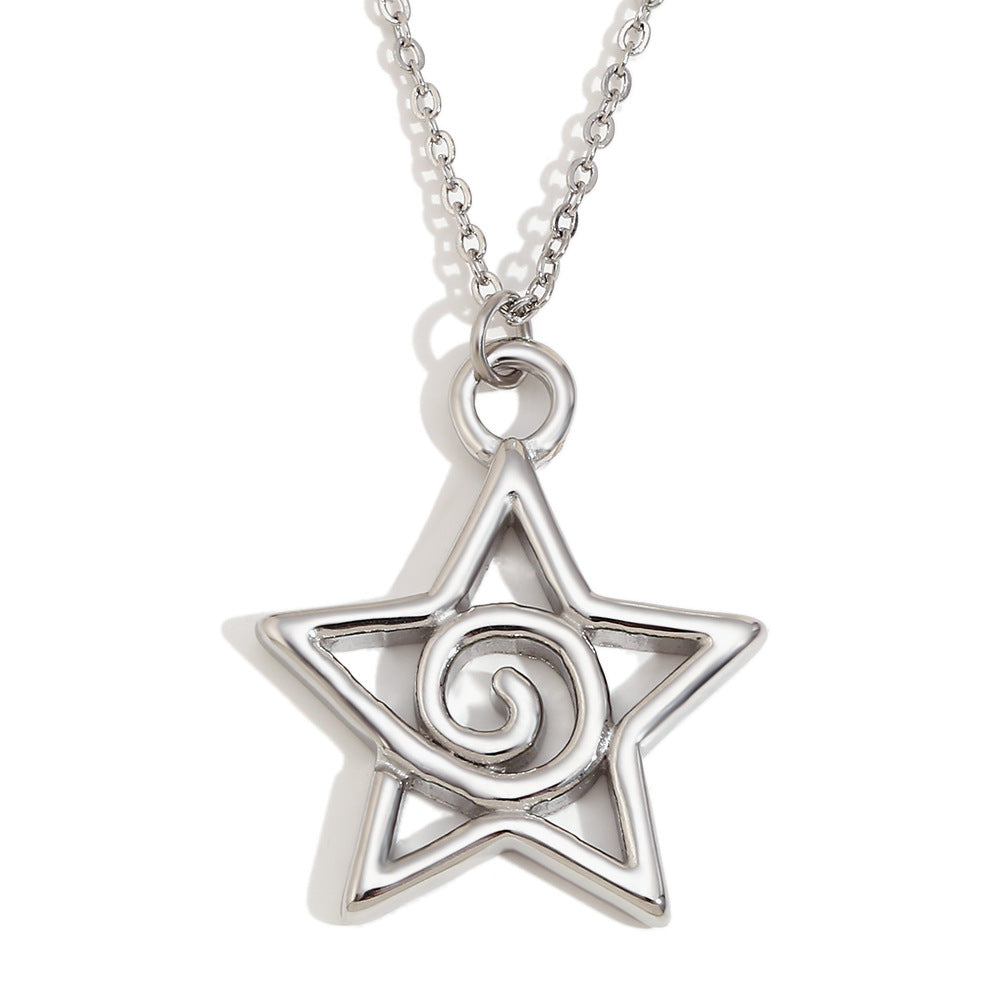 Elegant Business 18K Gold Plated Star Stainless Steel Necklace for Women
