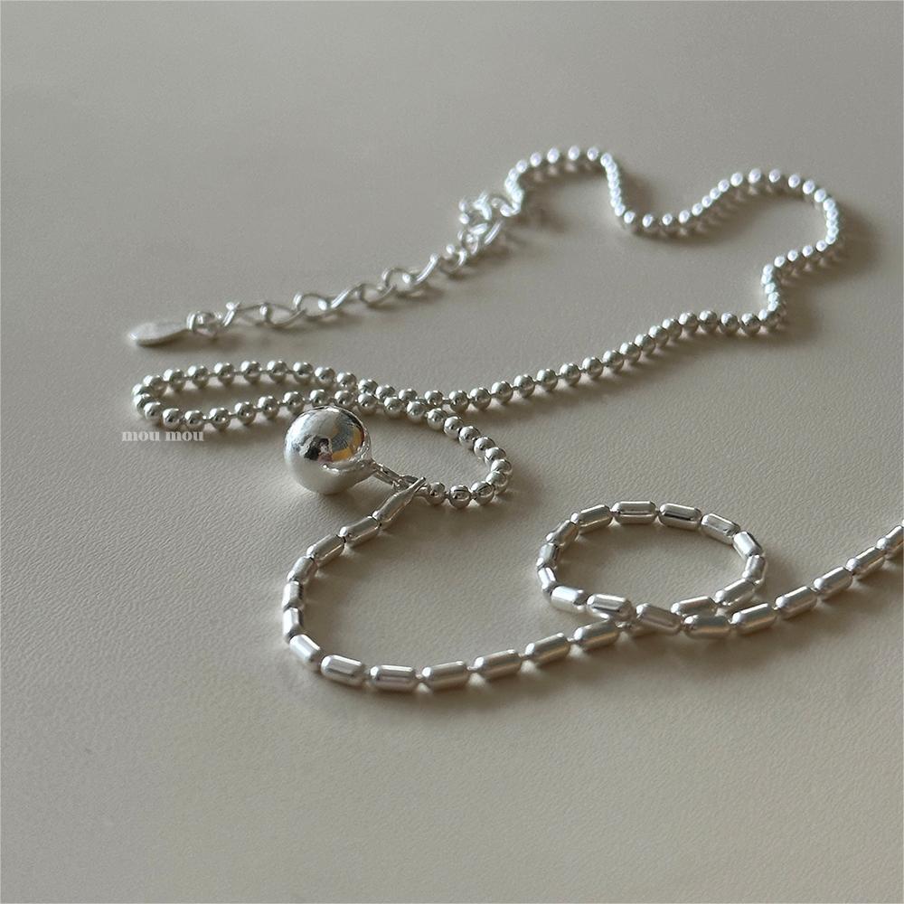 Collana Girocollo Minimalista Geometrica con Perline Rotonde da Donna in Argento Sterling 925 con Finitura Placcata