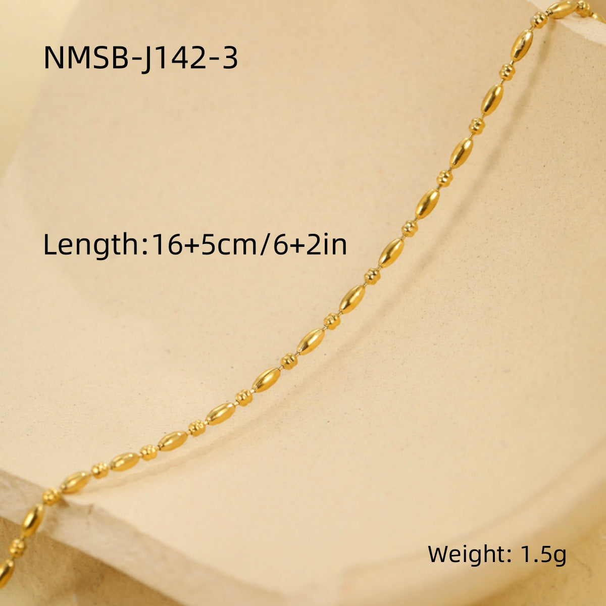Collana Bohemien da Donna con Perline Geometriche in Acciaio Inossidabile con Finitura Placcata