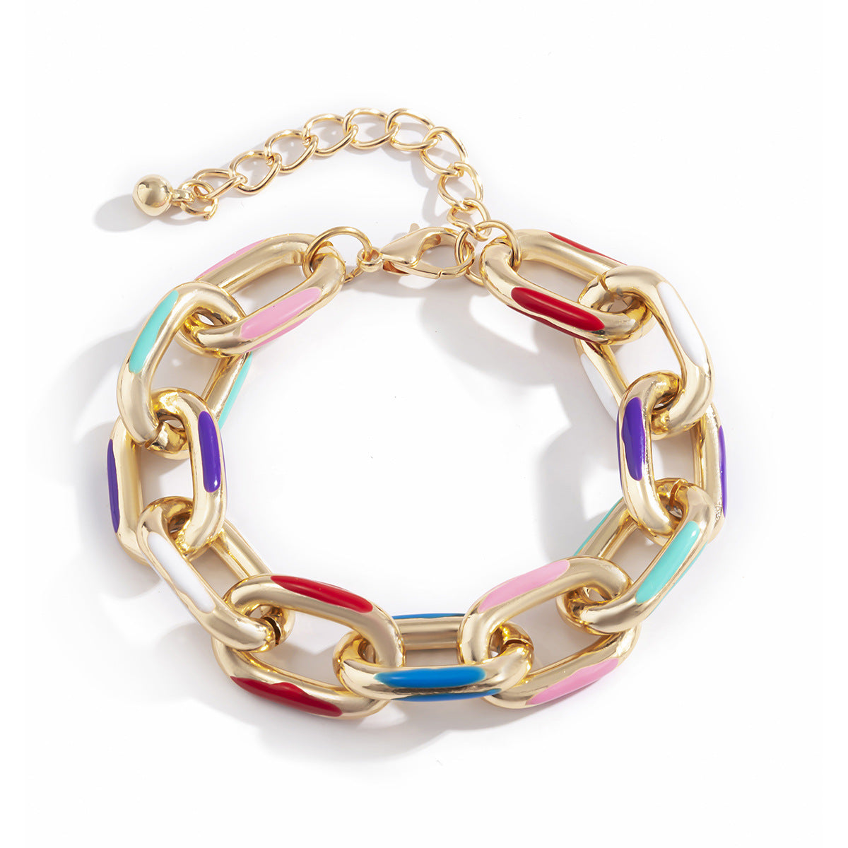 Streetwear Geometric Aluminum Alloy Drip Oil Plated Bracelet