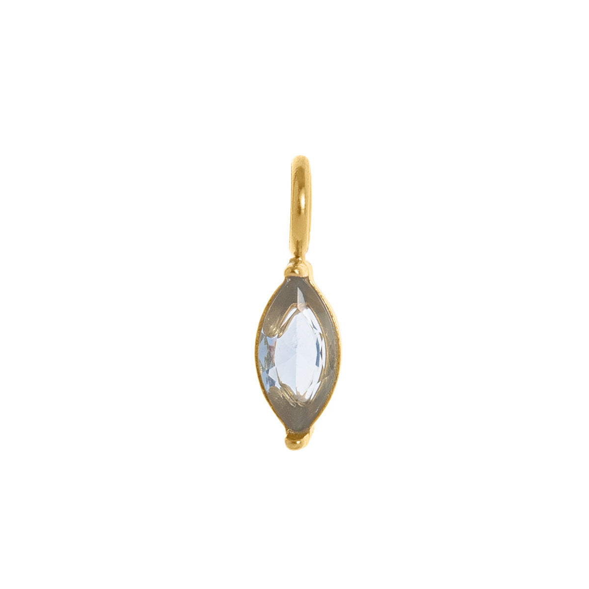 Elegant Teardrop Geometric Titanium Steel Cubic Zirconia Inlay Pendant Charm Bar Plated
