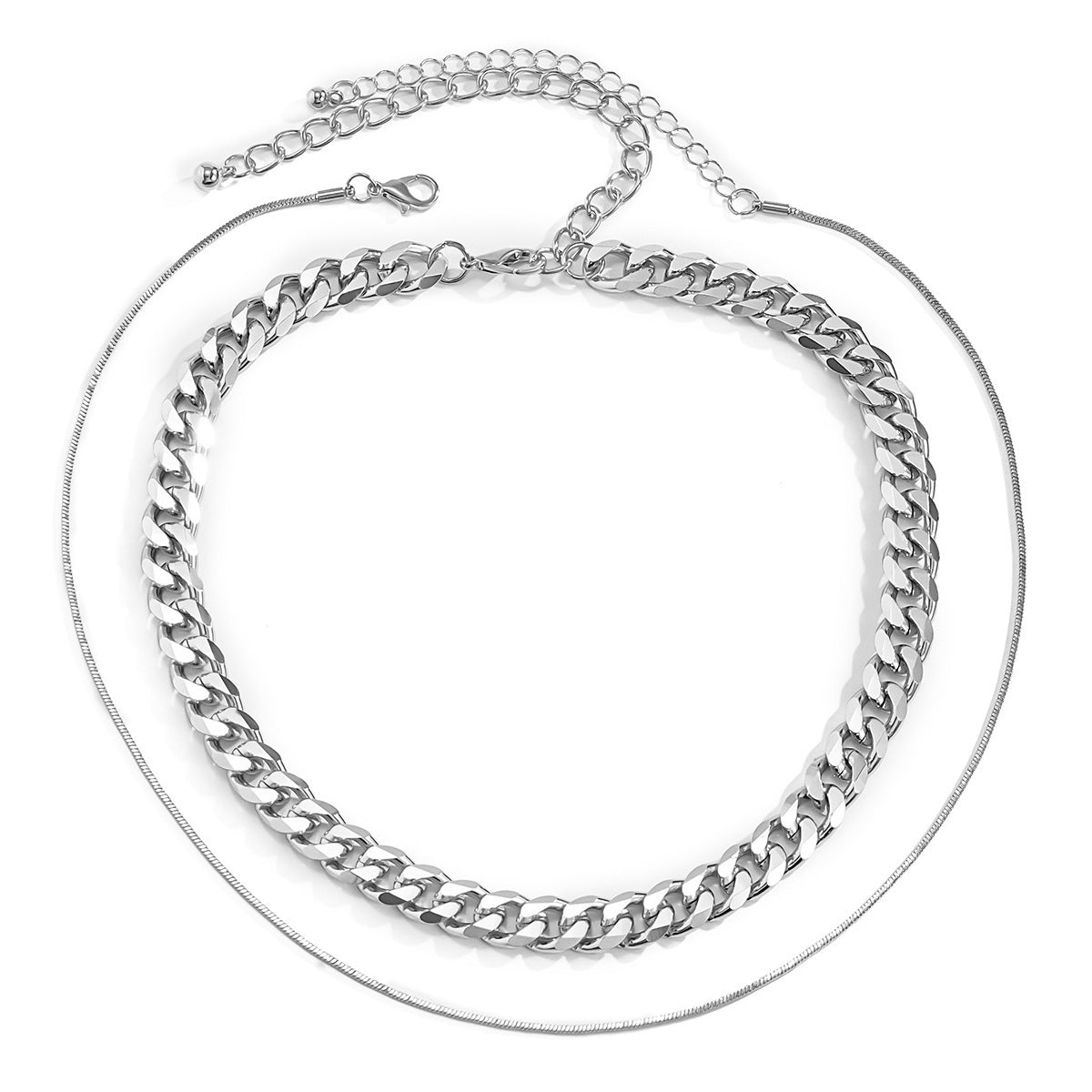 Minimalist Cross Pendant Necklace with Hollow Geometric Design in Plated Metal on Thin Snake Chain for Women