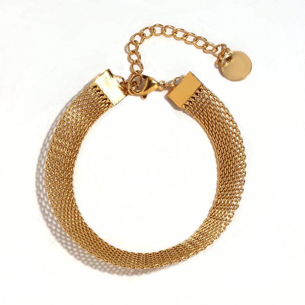 Set di collane girocollo da donna minimaliste geometriche in acciaio inossidabile placcate oro 18K
