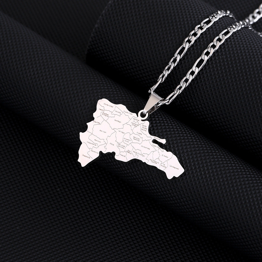 Collar de estilo vintage con colgante geométrico esmaltado para hombre y mujer, de acero inoxidable y titanio, cadena en O, accesorio de moda