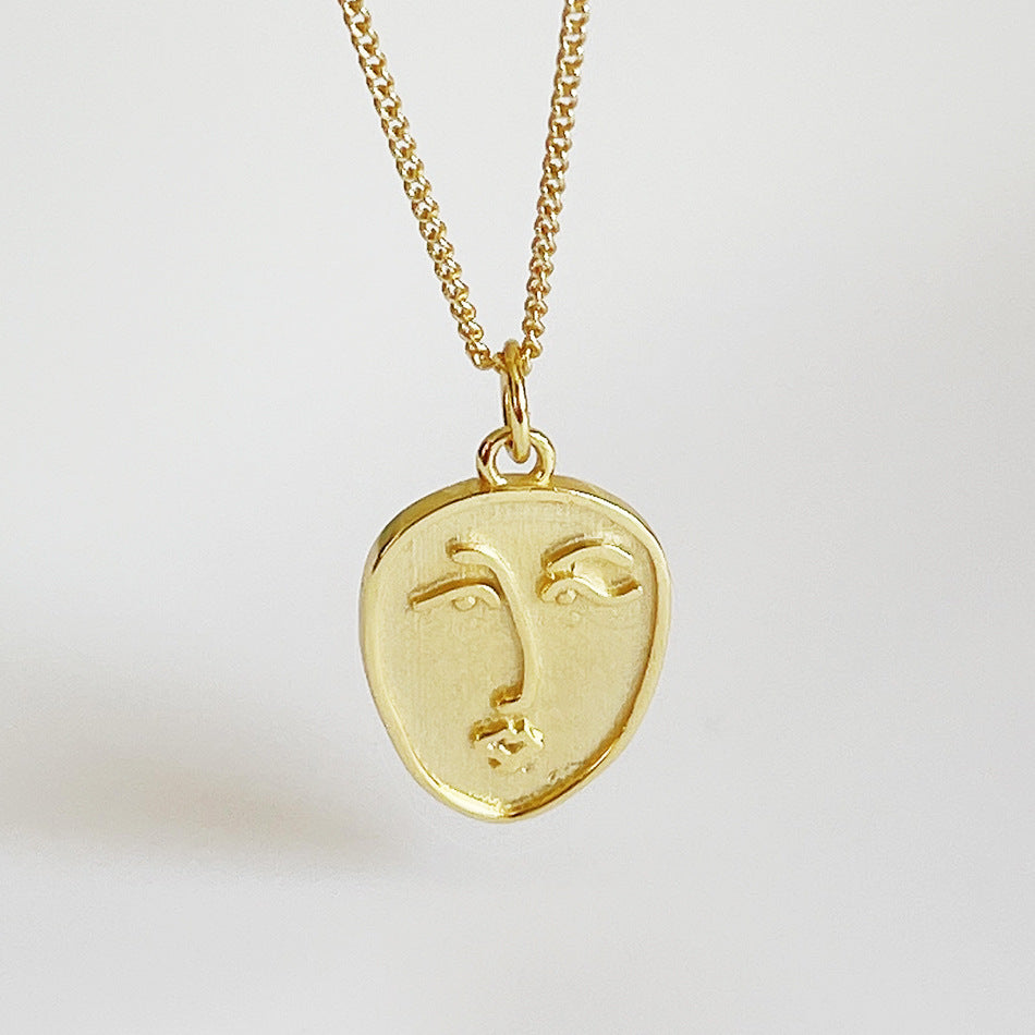Collana Minimalista Astratta a Faccia Geometrica in Argento Sterling 925