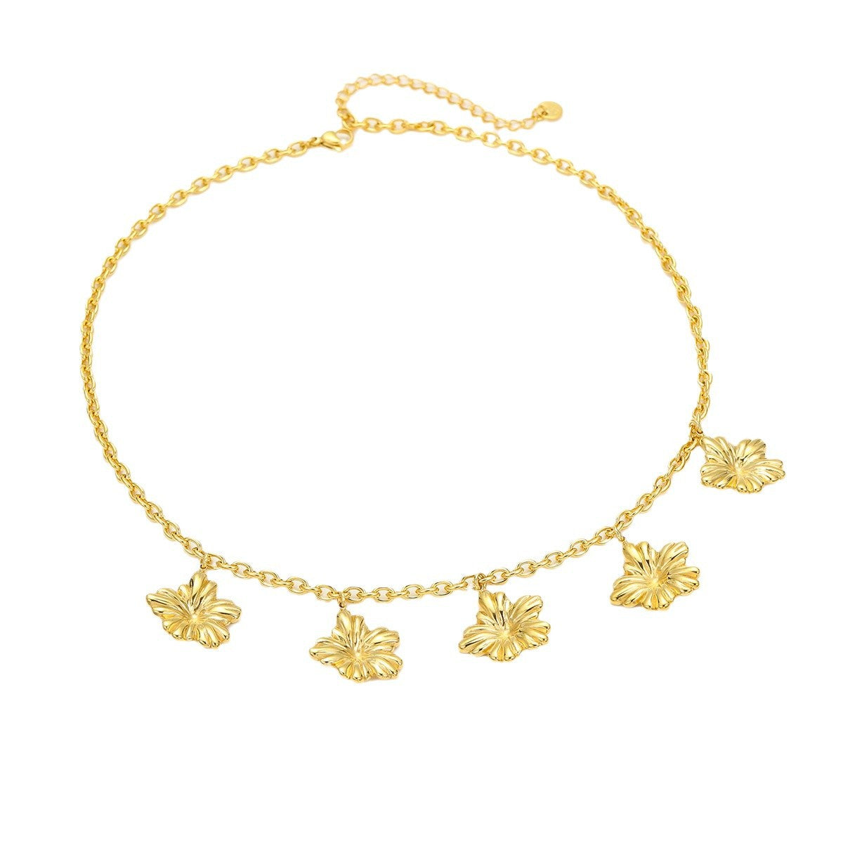 Collar minimalista con colgante de pétalo irregular para mujer en acero inoxidable con acabado galvanizado