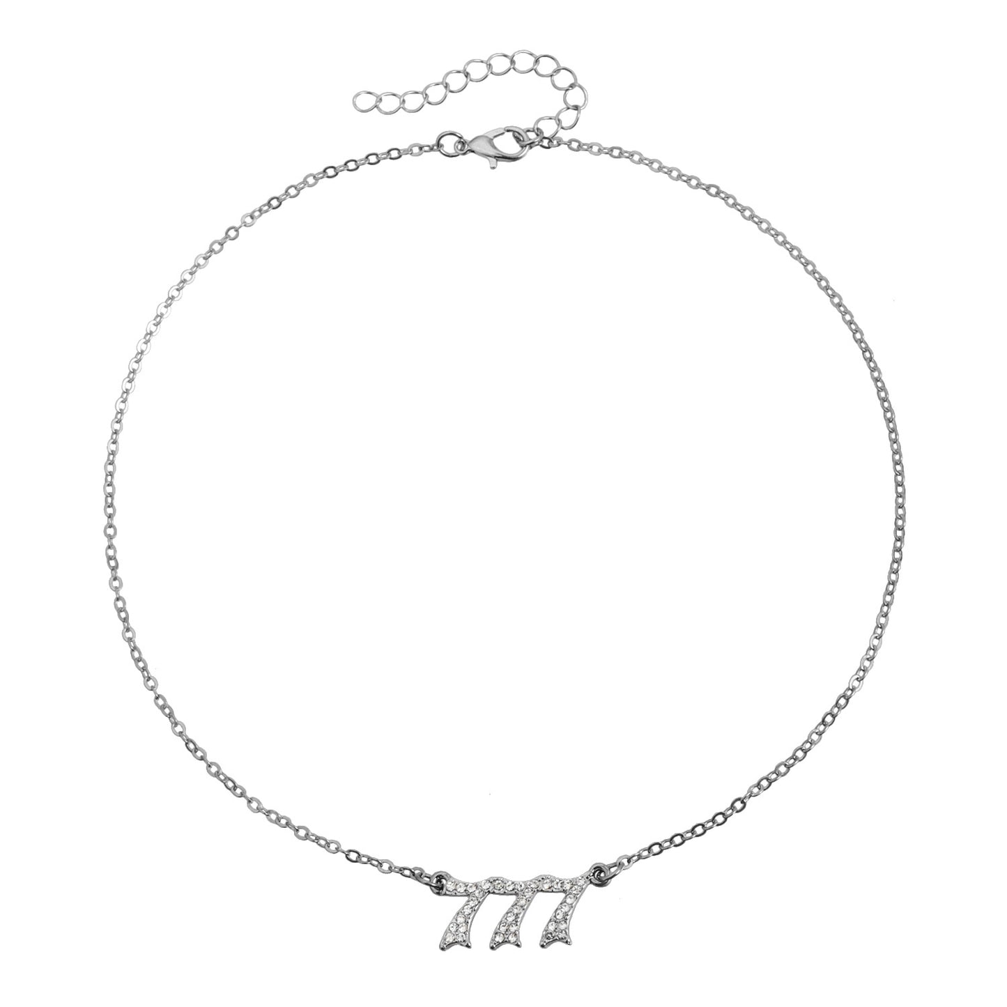 Minimalist Luxury Number 777 Pendant Necklace in Alloy with Electroplated Finish for Women