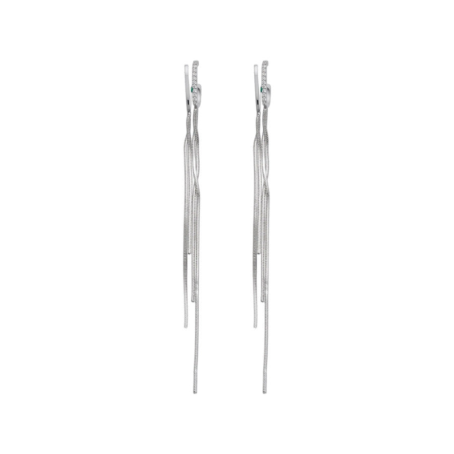 Pendientes colgantes geométricos minimalistas con incrustaciones de circonio en cobre y acero inoxidable para mujer
