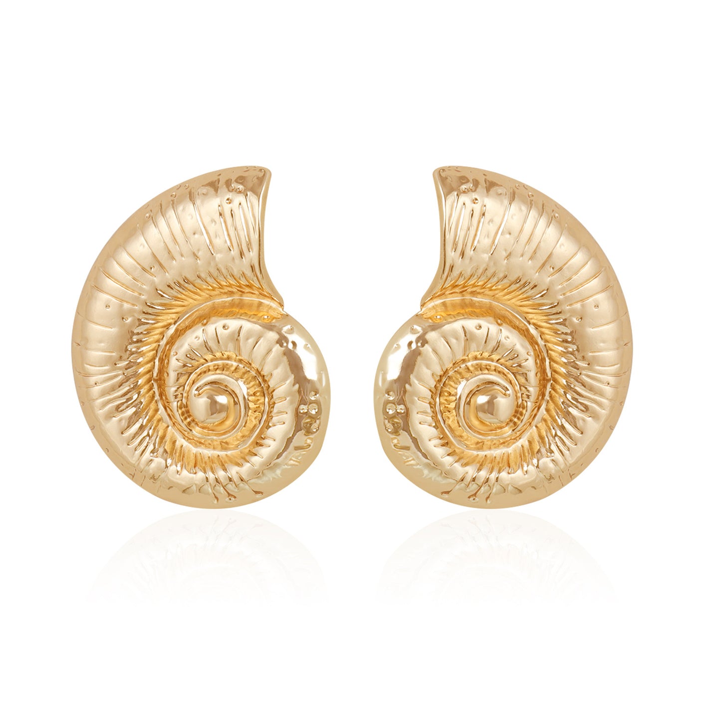 Pendientes asimétricos vintage de estrella de mar y concha de mar en aleación de zinc con acabado galvanizado para mujer