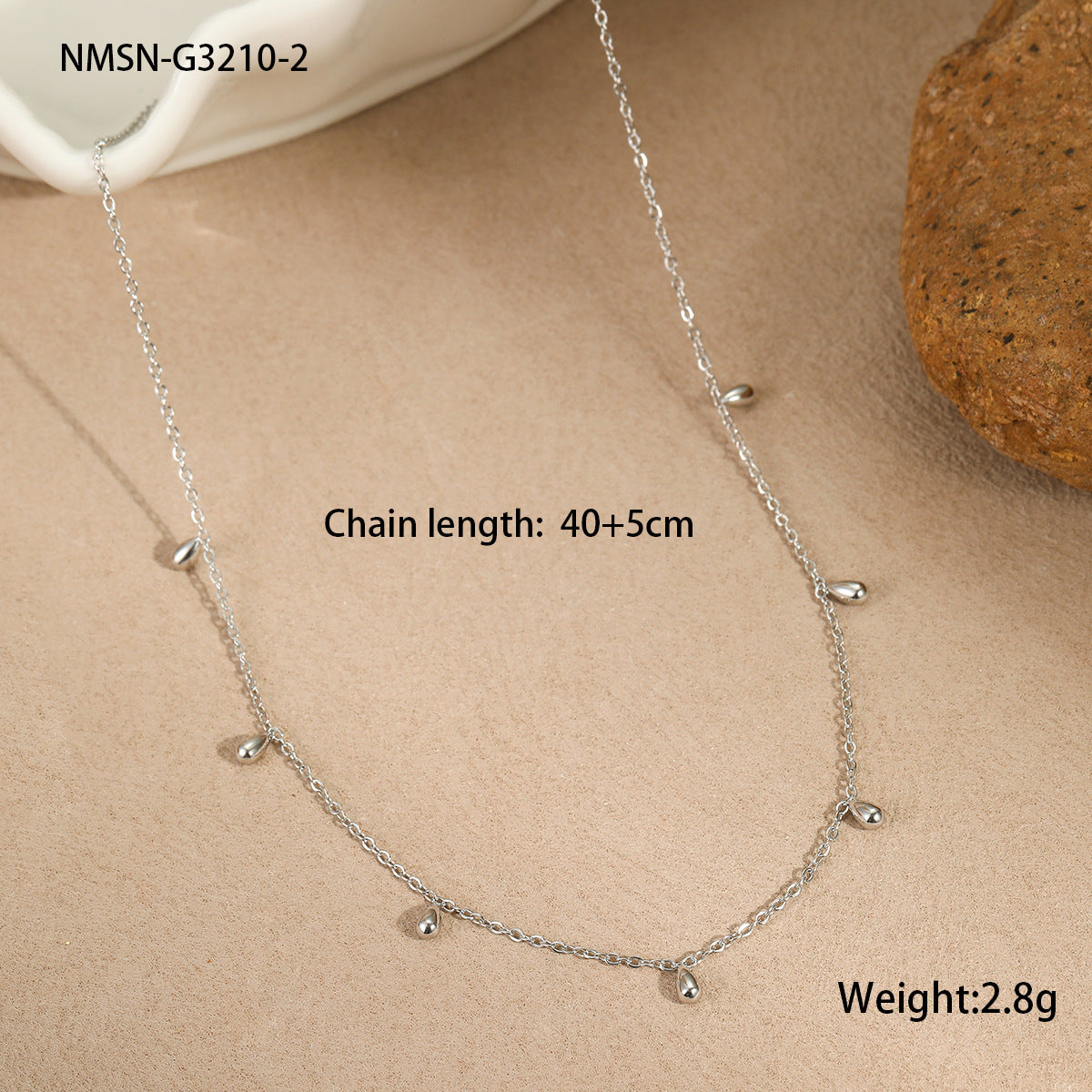 Minimalist Luxe Titanium Steel Drop Pendant Necklace with Fringe Detail and 18K Gold Plating for Women
