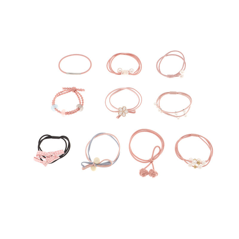 Fermacapelli a U in stile naturale per bambini in tessuto, accessorio per capelli a tema principessa, versatile combinazione di elastico per capelli e braccialetto