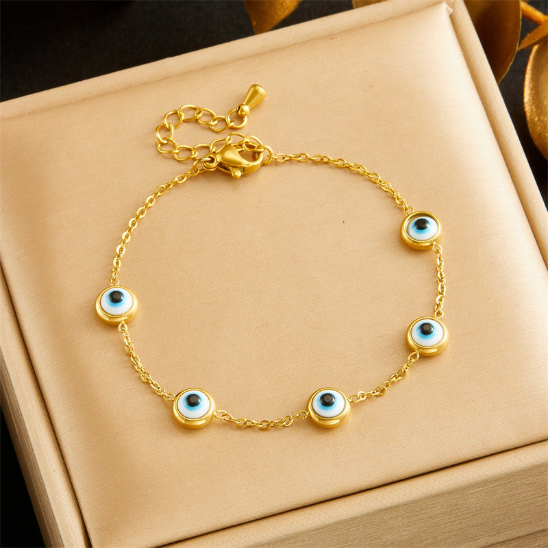 Fashion Office Chic Plated Stainless Steel Necklace Earrings Bracelet Set