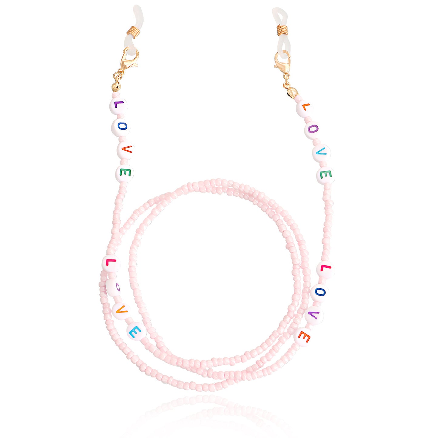 Bohemian Solid Color Letter Glass Beads Eyeglass Chain for Women