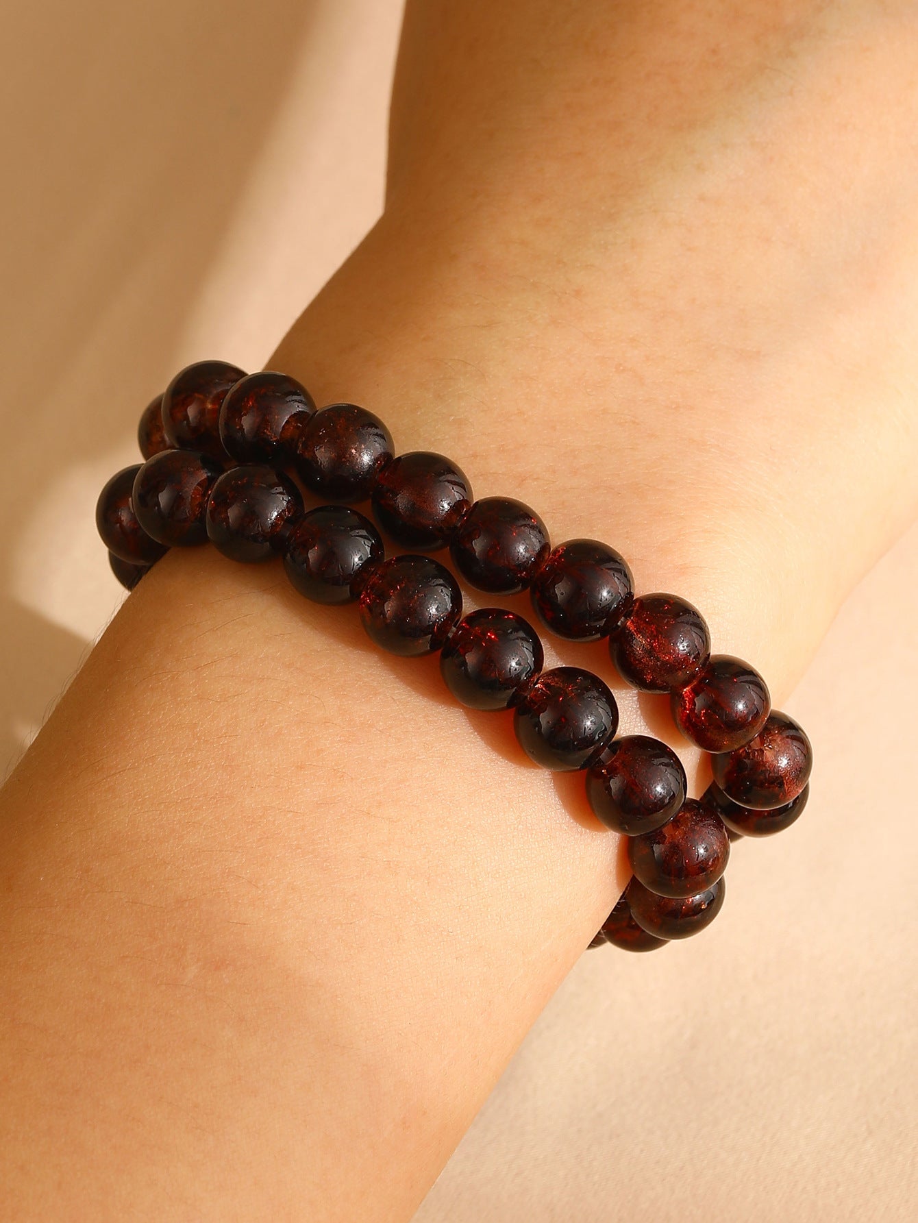 Pulsera redonda minimalista de cuentas para mujer con cuentas de cristal artificial Colección de Navidad Joyería navideña