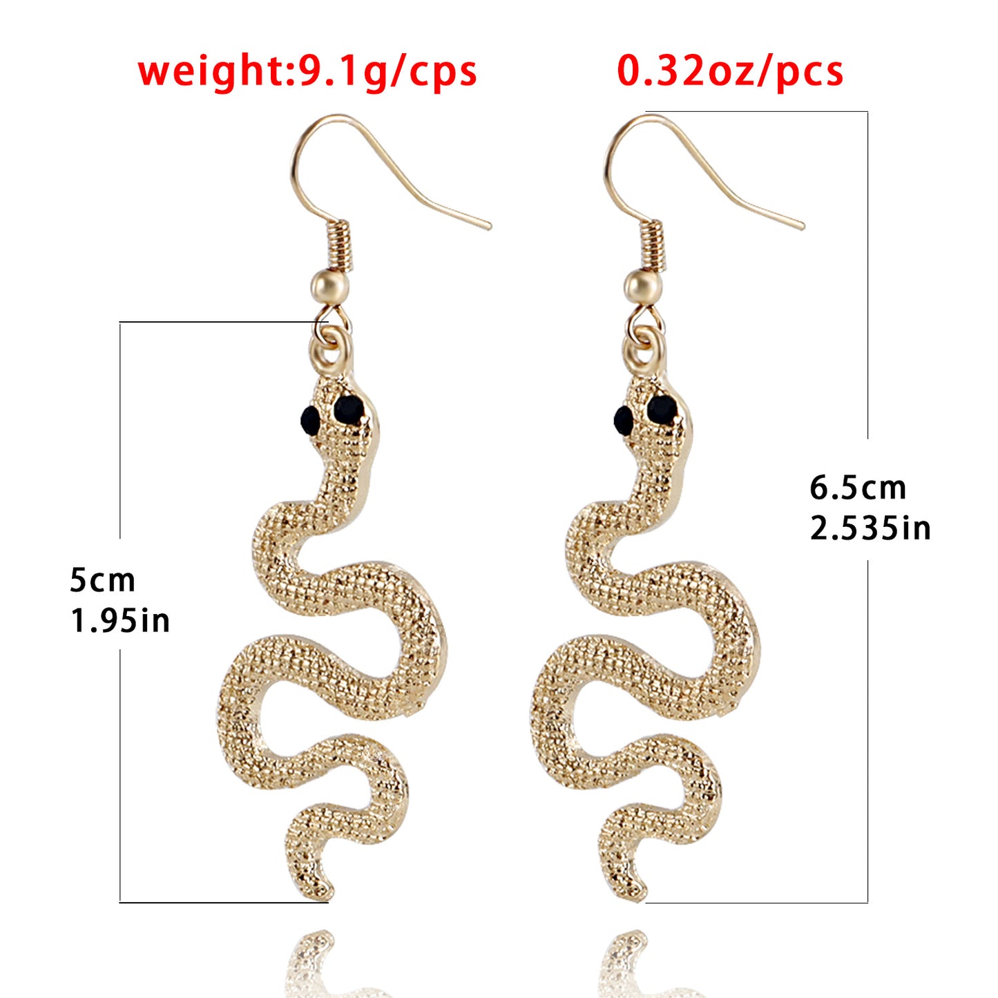 Vintage Snake-Shaped Geometric Alloy Earrings for Women with Plated Finish