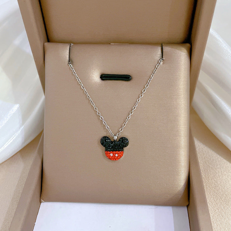 Minimalist Luxury Cartoon Geometric Titanium Steel Clavicle Chain Necklace for Women