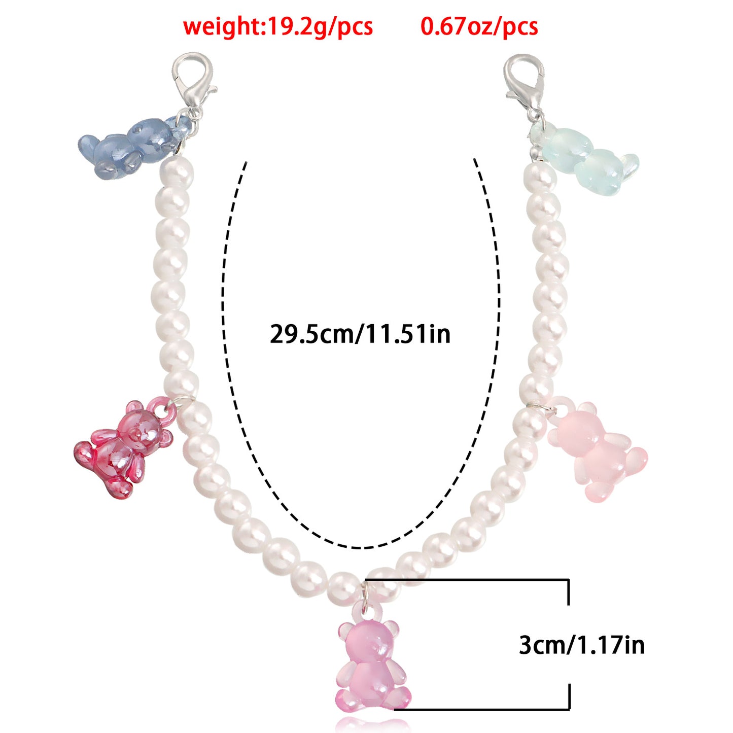 Minimalist Bear-Shaped Alloy Anklet for Women with Candy-Colored Pearlescent Finish