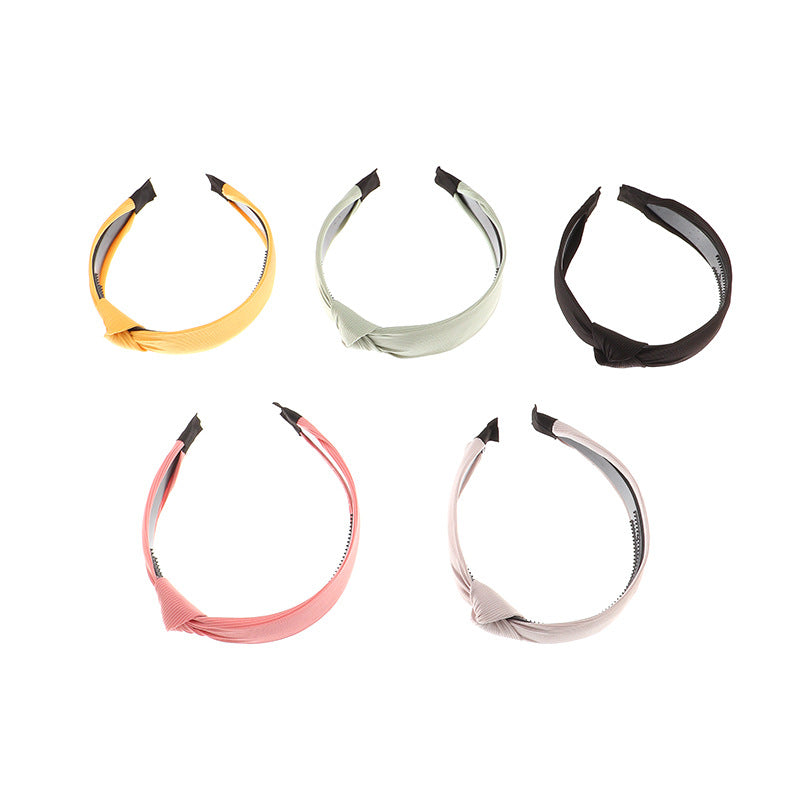 Set de Diademas de Tela Lisas Estilo Natural para Niñas, Paquete de Diademas Hechas a Mano con Rayas