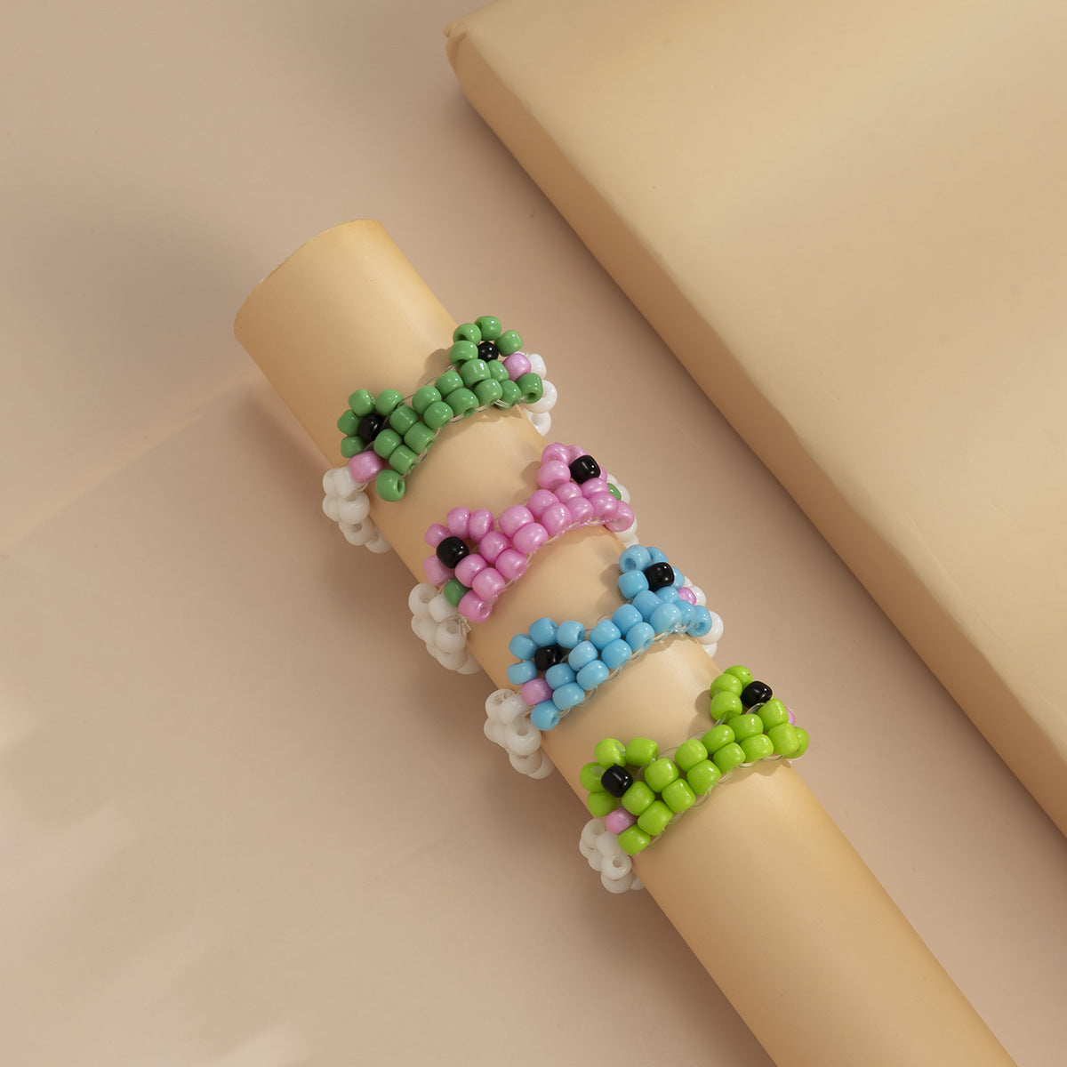 Sweet Minimalist Handmade Woven Frog Animal Acrylic Ball Chain Necklace