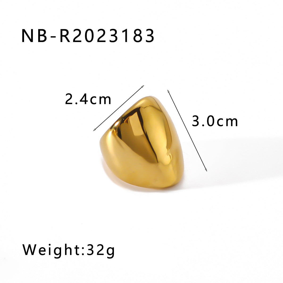 Anello Minimalista Geometrico in Acciaio al Titanio con Placcatura in Oro 18K Impermeabile Lucido di Alta Qualità per Donna e Uomo