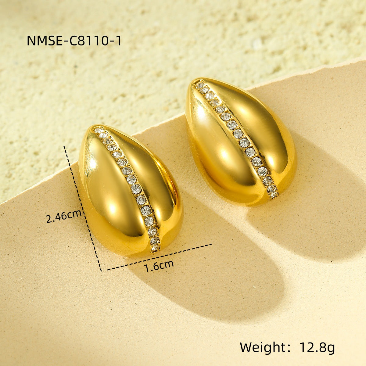 Pendientes de botón geométricos de acero inoxidable con incrustaciones de circonita, estilo oficina, joyería minimalista de tonos fríos para mujer