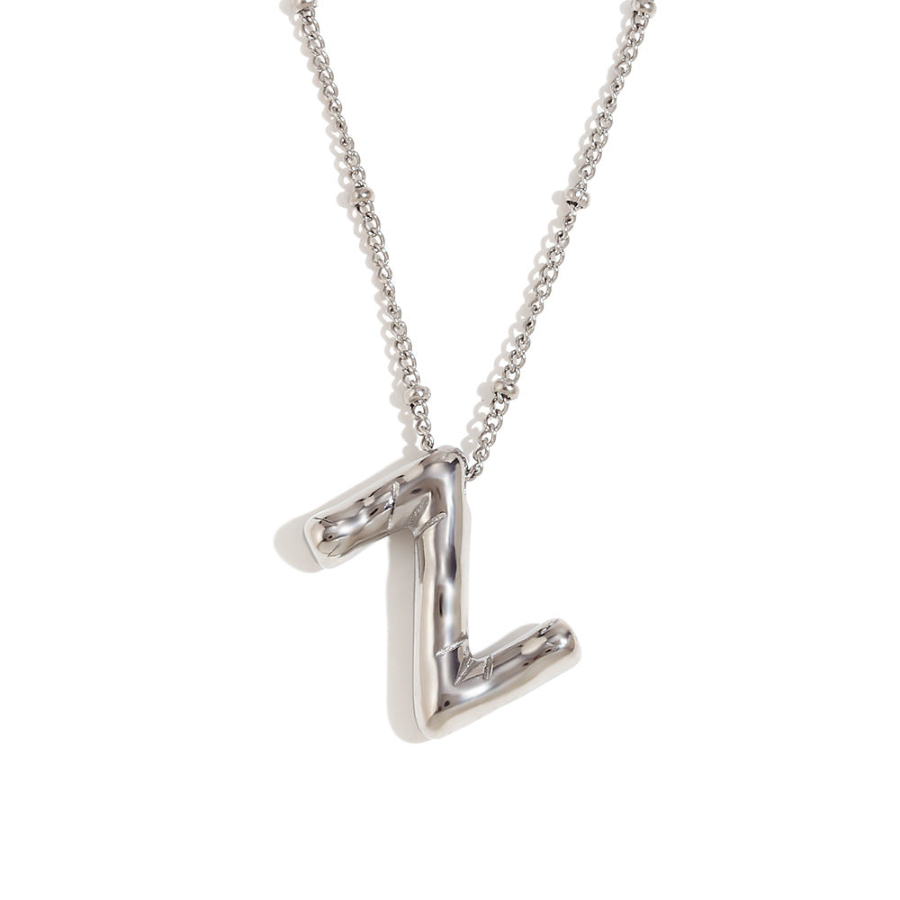 Fashionable Letter-Shaped Stainless Steel Pendant Necklace with 18K Gold Plating for Women