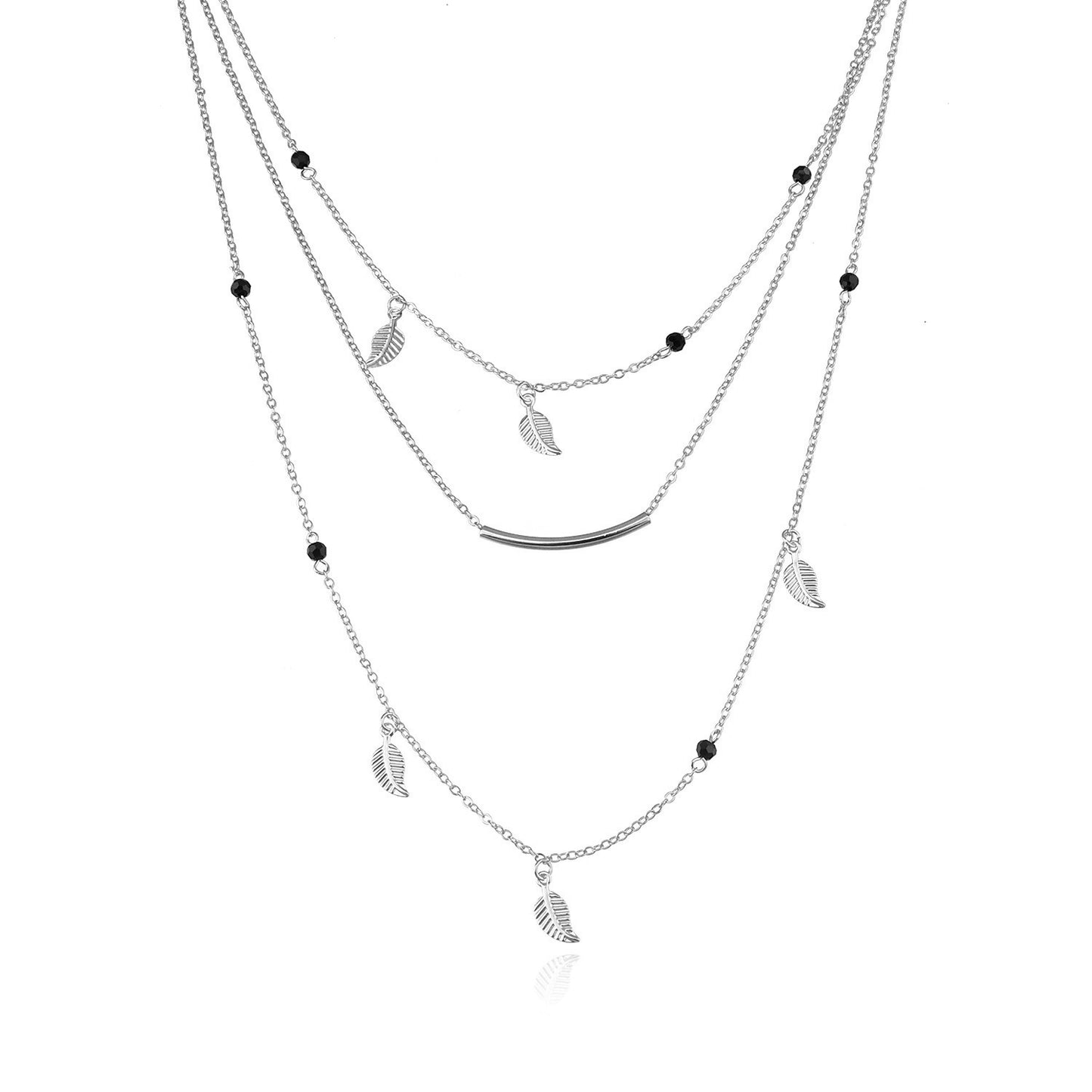 Minimalist Vintage Leaf Pendant Necklace for Women Alloy with Plating Finish Snake Chain Style