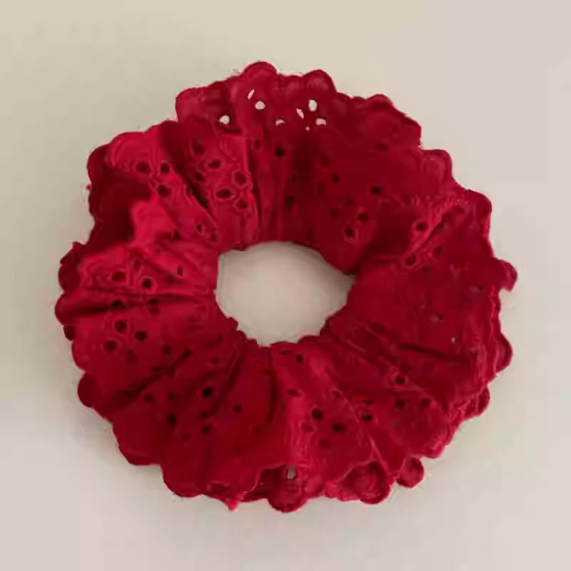 Coletero con encaje floral de doble capa y diseño calado para mujer, con alta elasticidad y detalles hechos a mano