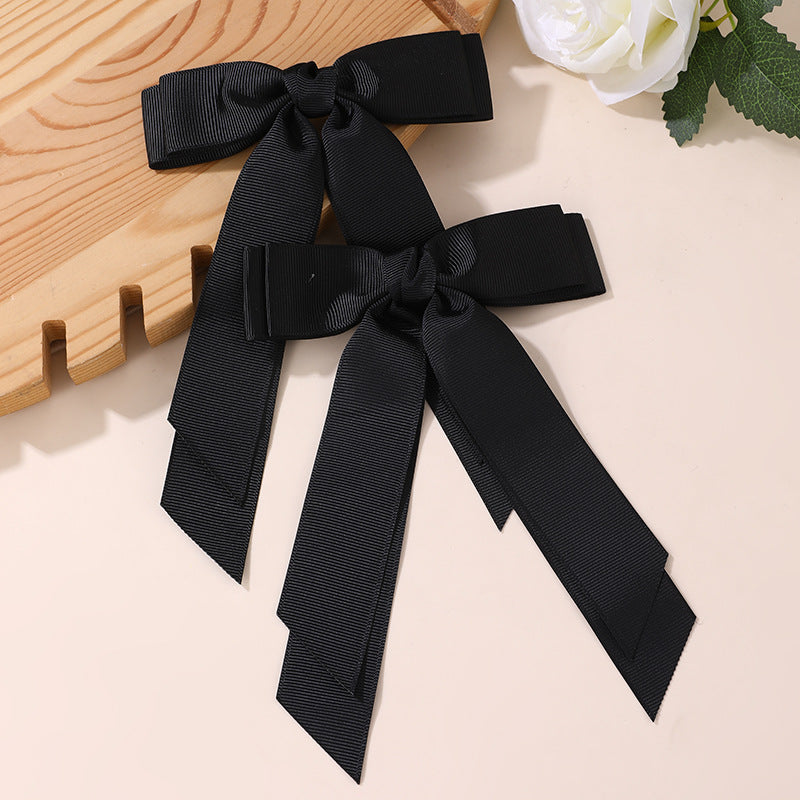 Fermaglio per Capelli a Forma di Fiocco Stile Naturale per Bambine con Dettagli in Nastro e Volant Fermaglio a Becco d'Anatra in Resina Plastica Accessorio per Capelli di Ispirazione Francese