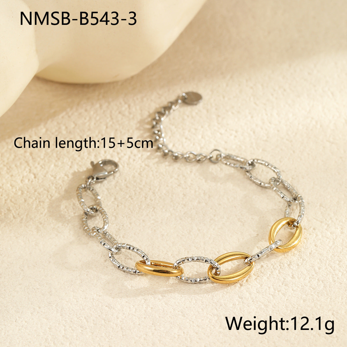 Fashionable Geometric Stainless Steel Plated 18K Gold Bracelet Necklace for Women