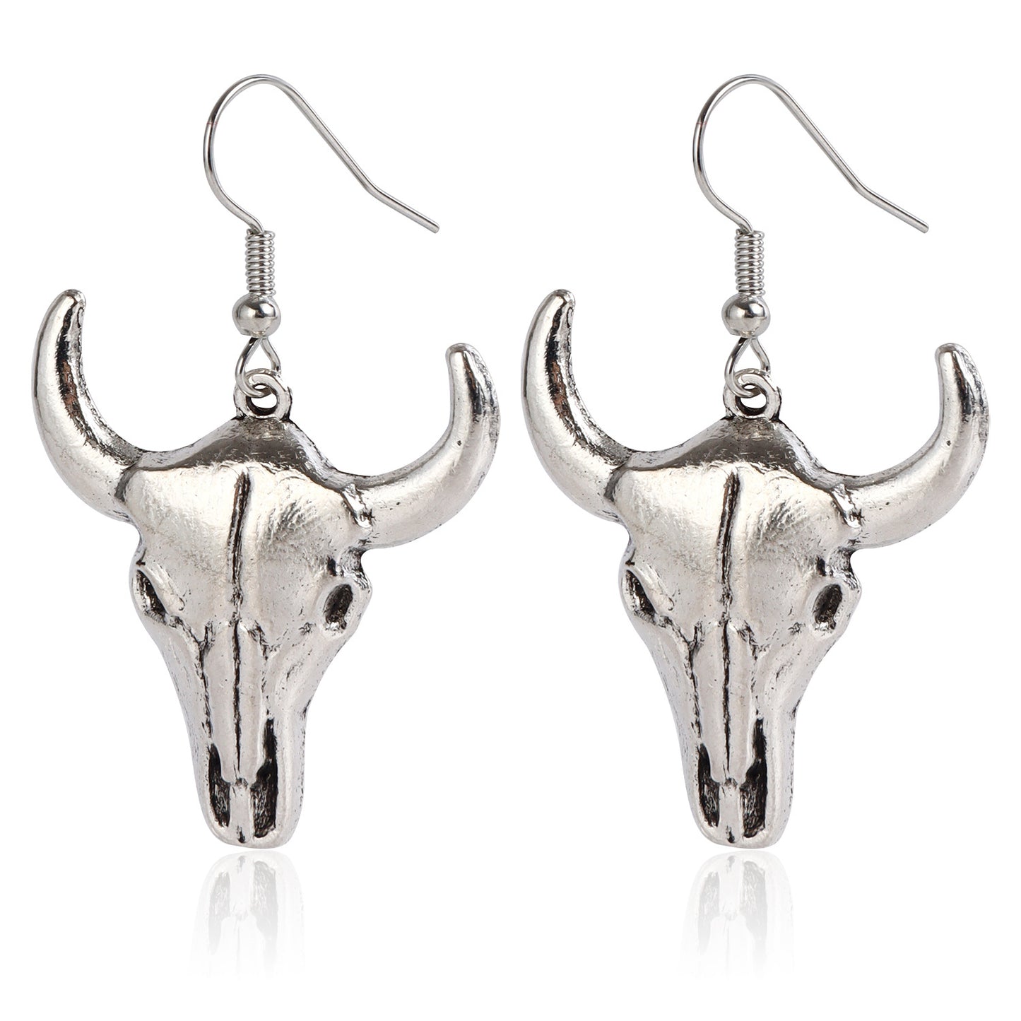 Pendientes de aro de metal geométricos estilo Punk Western con borlas y colgante de cactus para mujer