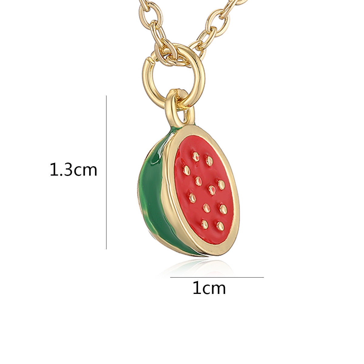 Barra de Abalorio de Frutas Esmaltadas Minimalistas con Baño de Oro de 18K
