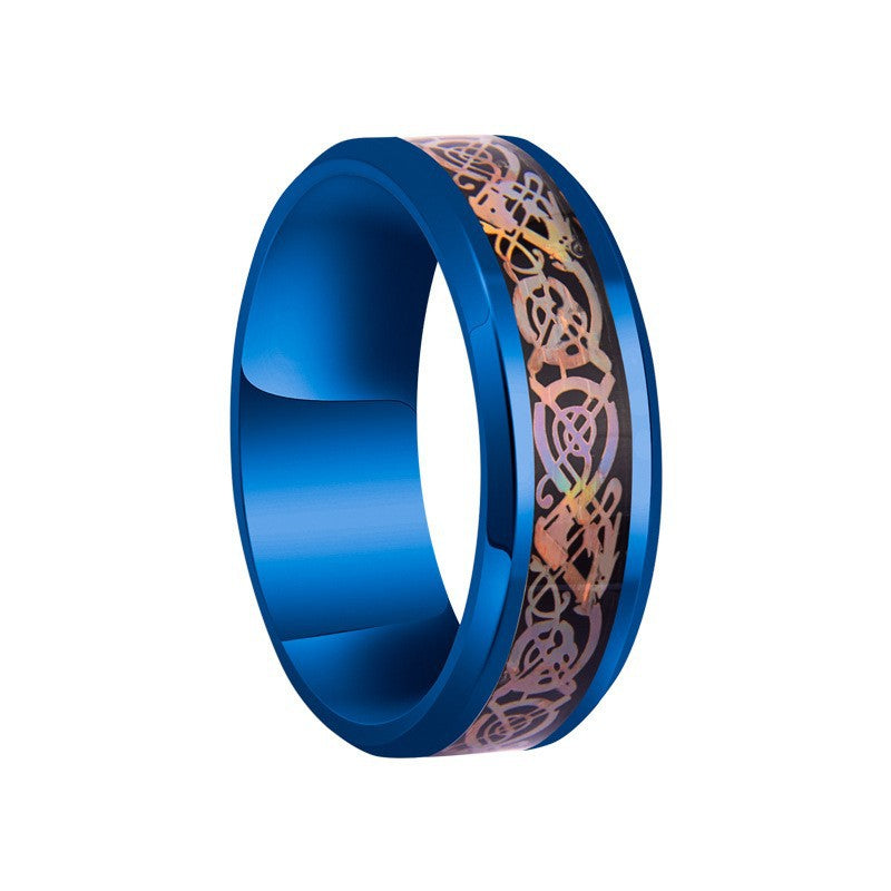 Vintage Geometric Titanium Steel Plated Ring Unisex Stainless Steel Jewelry