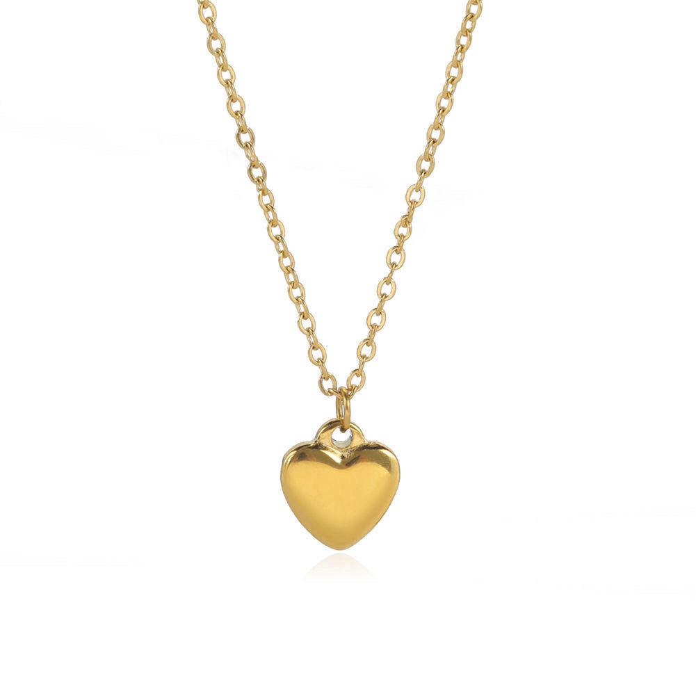 Minimalist Heart Titanium Steel Plated Necklace for Women
