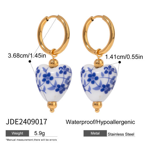Luxury Gold Plated Geometric Star Stainless Steel Earrings for Women