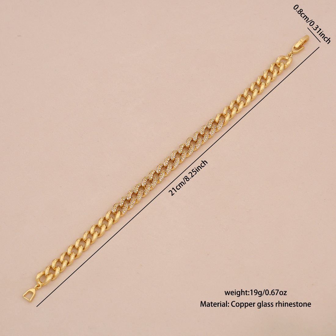 Bracciale da donna in rame a forma di serpente con zirconia micro-incastonata, alla moda, dal lussuoso fascino minimalista