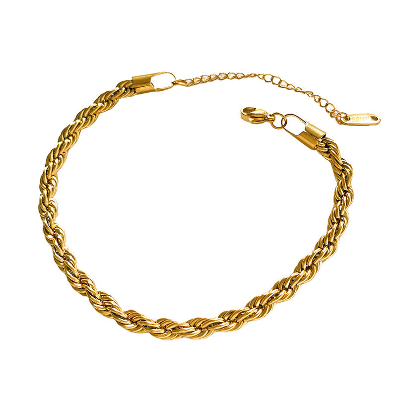 Luxury Casual Titanium Steel Rope Chain Bracelet Plated Unisex