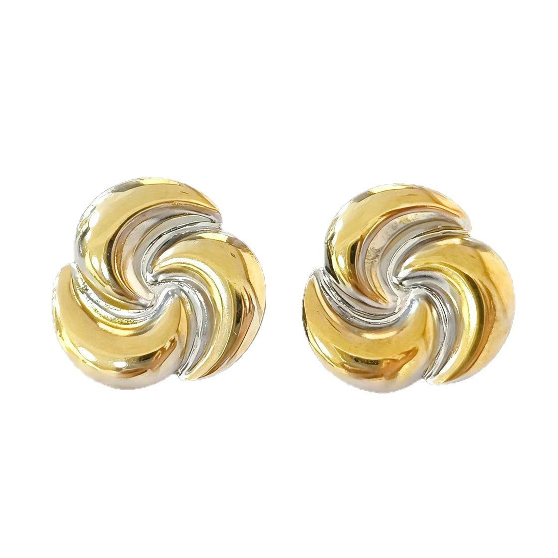 Luxury Elegant Geometric Moon Plated Stainless Steel Earrings for Women