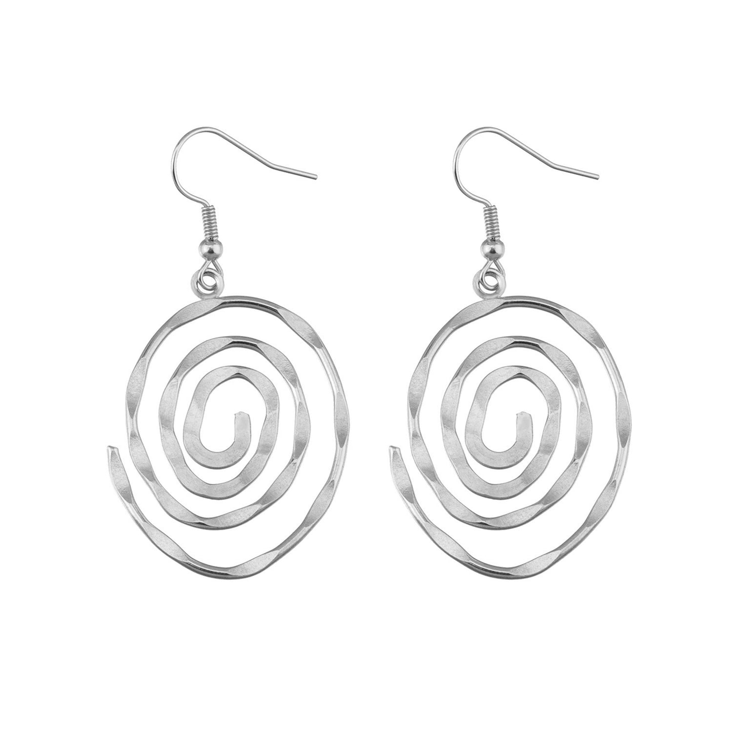 Fashionable Hollow Circular Spiral Earrings for Women in Alloy with Plated Finish