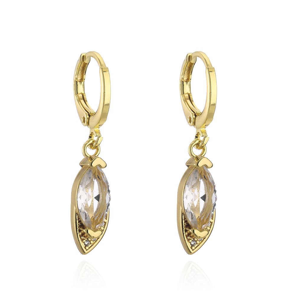 Orecchini pendenti geometrici minimalisti in rame con placcatura in oro 18 carati da donna, gioielli di moda di lusso leggeri