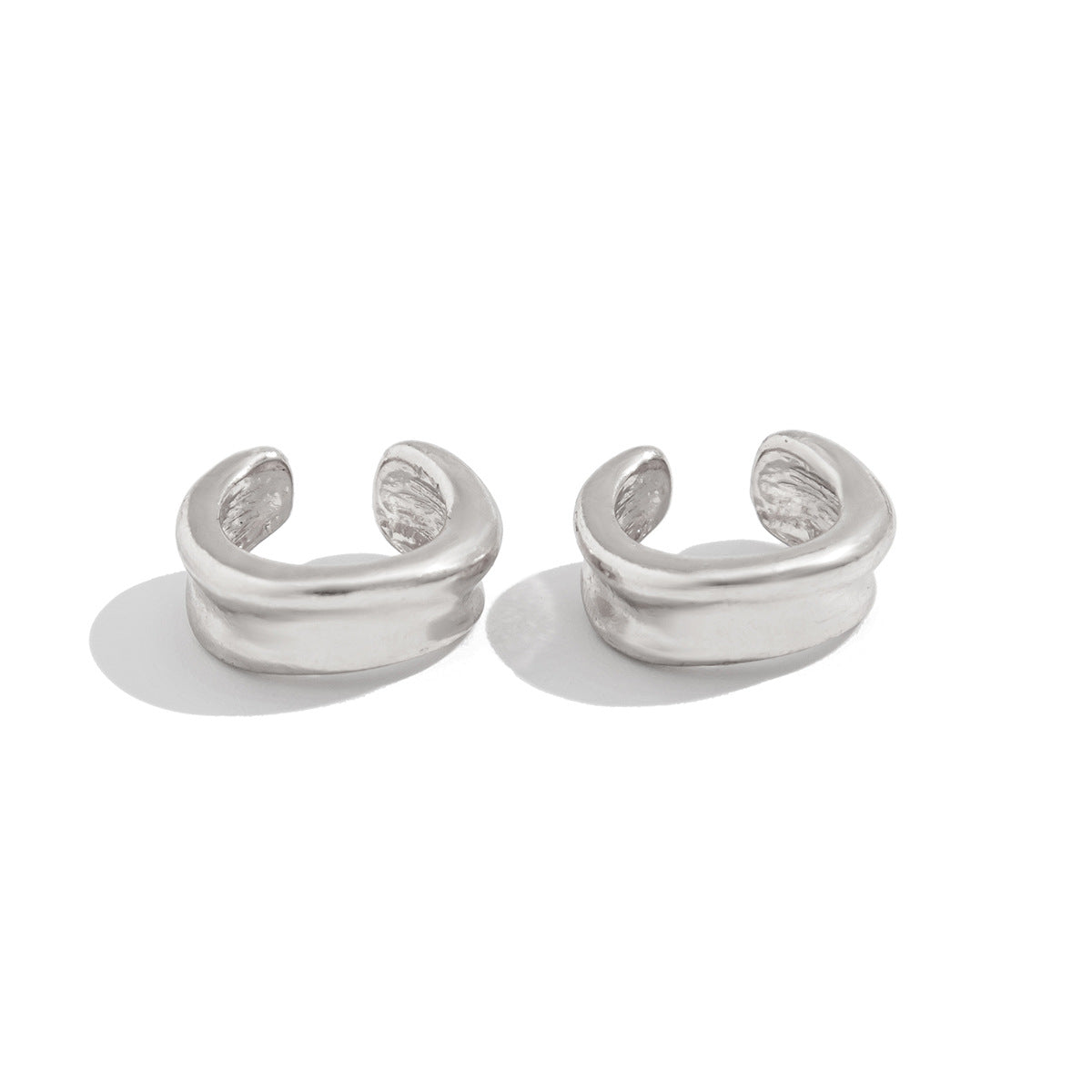 Minimalist Luxury Geometric C-Shape Plated Zinc Alloy Clip-On Earrings for Women