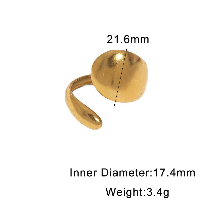 Minimalist Geometric Stainless Steel Plated Ring for Women