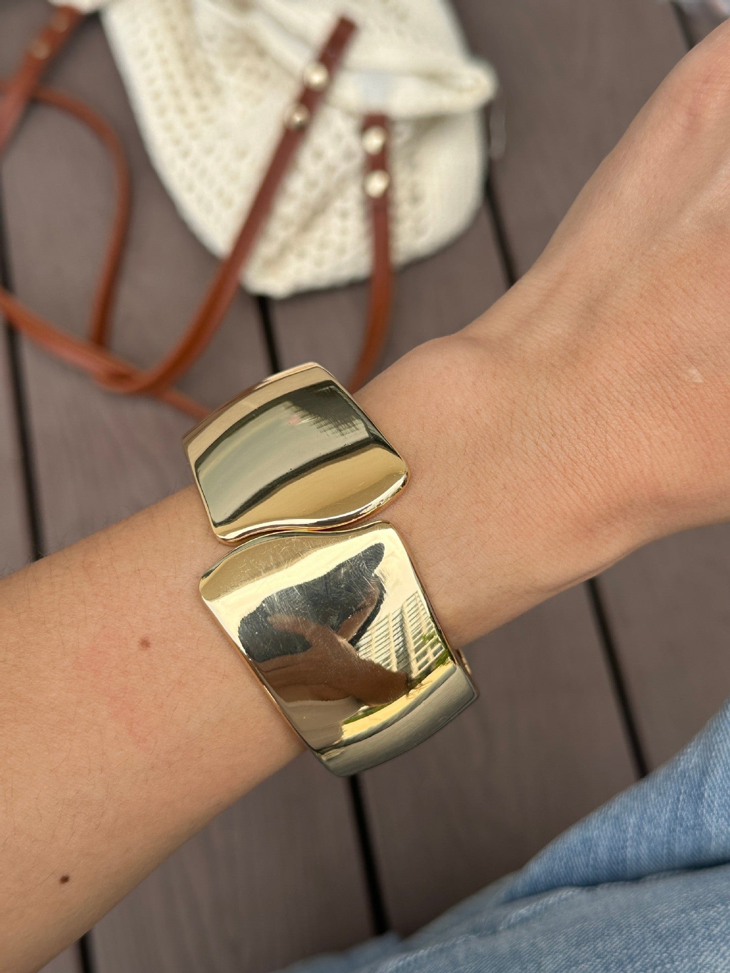 Pink Geometric Gradient Resin Drip Oil Open Cuff Bracelet for Women
