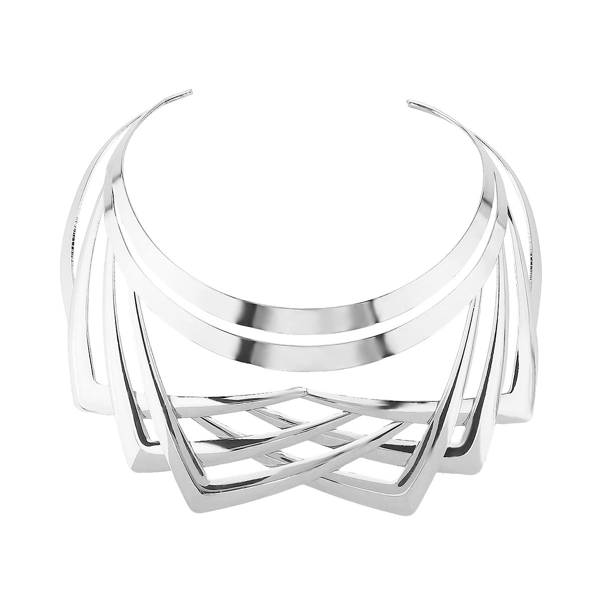 Gargantilla Metálica Irregular Geométrica para Mujer con Diseño Multicapa y Estilo Audaz y Llamativo
