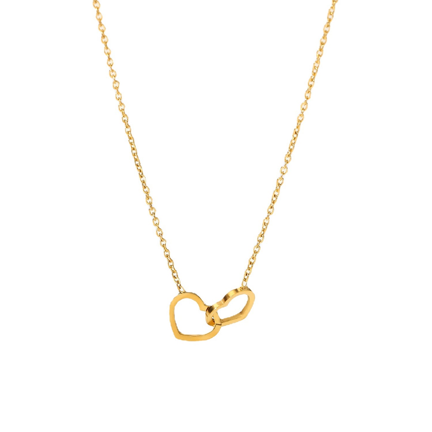 Collana da donna con ciondolo a cuore minimalista, catena in acciaio inossidabile e placcatura in oro 18 carati