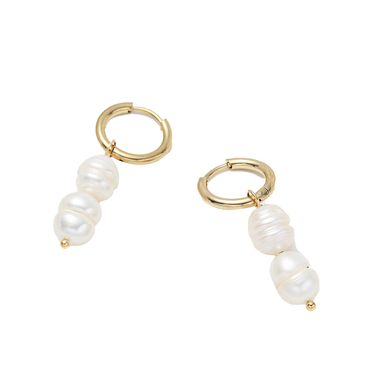 Pendientes minimalistas de aleación con forma de lágrima e incrustaciones de perlas para mujer