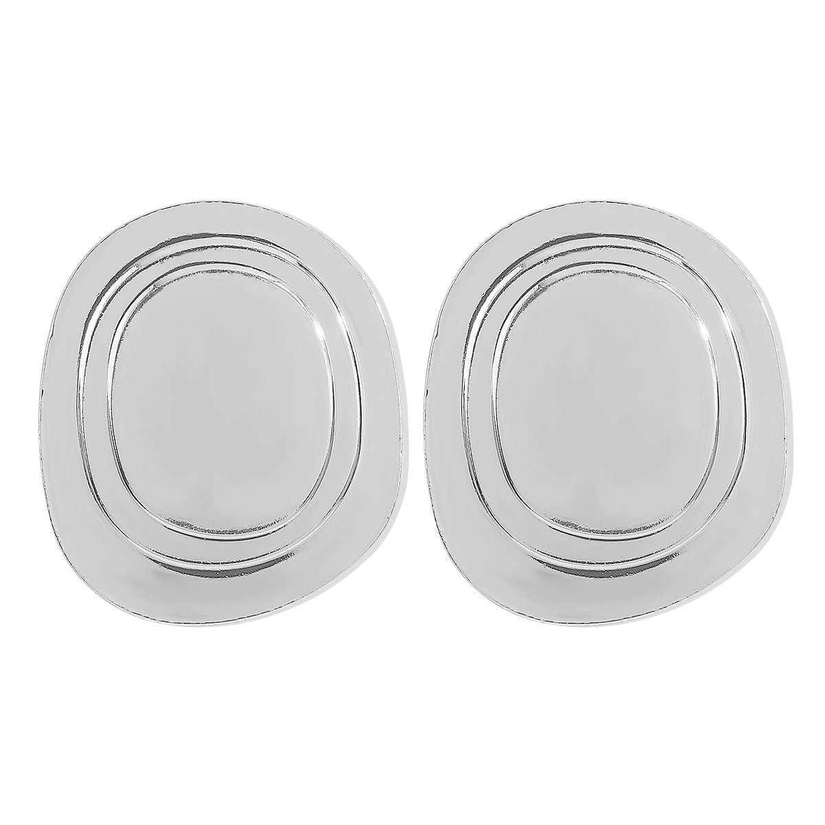 Pendientes de aro de metal texturizado redondo geométricos, dulces y atrevidos, con acabado pulido y superficie galvanizada