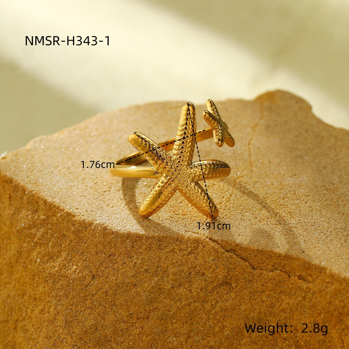 Parure da donna con collana, bracciale, orecchini e anello abbinati in acciaio inossidabile placcato, design geometrico ispirato all'oceano